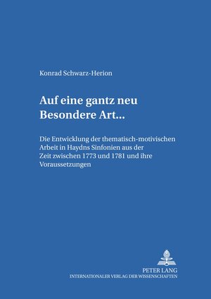 Buchcover «... auf eine gantz neu Besondere Art ...» | Konrad Schwarz-Herion | EAN 9783631514948 | ISBN 3-631-51494-8 | ISBN 978-3-631-51494-8