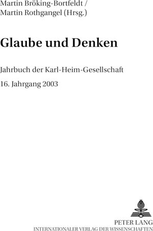 Buchcover Glaube und Denken  | EAN 9783631520352 | ISBN 3-631-52035-2 | ISBN 978-3-631-52035-2