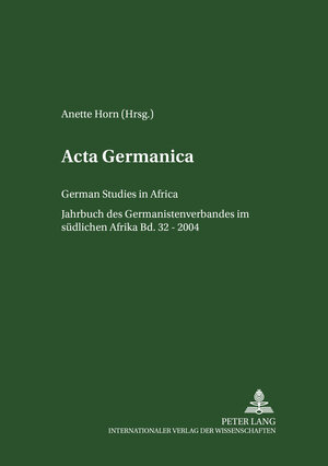 Buchcover Acta Germanica  | EAN 9783631529959 | ISBN 3-631-52995-3 | ISBN 978-3-631-52995-9