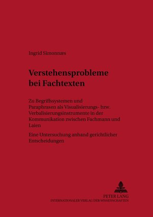 Buchcover Verstehensprobleme bei Fachtexten | Ingrid Simonnaes | EAN 9783631537640 | ISBN 3-631-53764-6 | ISBN 978-3-631-53764-0