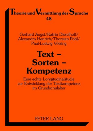 Buchcover Text – Sorten – Kompetenz | Gerhard Augst | EAN 9783631555552 | ISBN 3-631-55555-5 | ISBN 978-3-631-55555-2