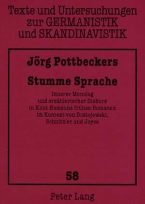 Buchcover Stumme Sprache | Jörg Pottbeckers | EAN 9783631581063 | ISBN 3-631-58106-8 | ISBN 978-3-631-58106-3