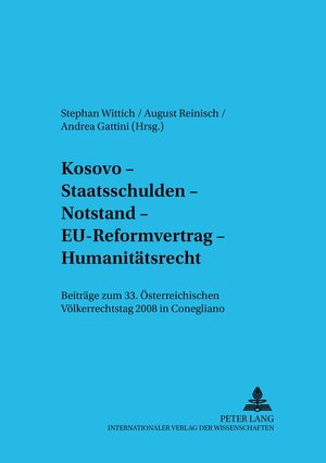 Buchcover Kosovo – Staatsschulden – Notstand – EU-Reformvertrag – Humanitätsrecht  | EAN 9783631591888 | ISBN 3-631-59188-8 | ISBN 978-3-631-59188-8