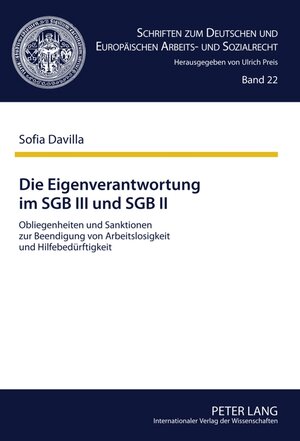 Buchcover Die Eigenverantwortung im SGB III und SGB II | Sofia Davilla-Temming | EAN 9783631613726 | ISBN 3-631-61372-5 | ISBN 978-3-631-61372-6