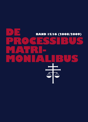 Buchcover De processibus matrimonialibus  | EAN 9783631614600 | ISBN 3-631-61460-8 | ISBN 978-3-631-61460-0