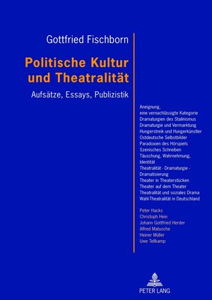 Buchcover Politische Kultur und Theatralität | Gottfried Fischborn | EAN 9783631632512 | ISBN 3-631-63251-7 | ISBN 978-3-631-63251-2