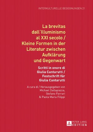 Buchcover La brevitas dall'Illuminismo al XXI secolo / Kleine Formen in der Literatur zwischen Aufklärung und Gegenwart  | EAN 9783631679067 | ISBN 3-631-67906-8 | ISBN 978-3-631-67906-7