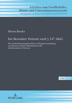 Buchcover Der Besondere Vertreter nach § 147 AktG | Moritz Beneke | EAN 9783631737774 | ISBN 3-631-73777-7 | ISBN 978-3-631-73777-4