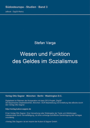 Buchcover Wesen und Funktion des Geldes im Sozialismus | Stefan Varga | EAN 9783631740118 | ISBN 3-631-74011-5 | ISBN 978-3-631-74011-8