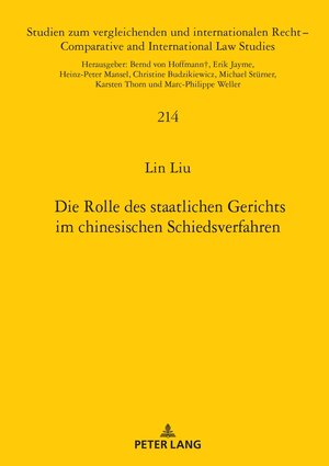 Buchcover Die Rolle des staatlichen Gerichts im chinesischen Schiedsverfahren | Lin Liu | EAN 9783631902066 | ISBN 3-631-90206-9 | ISBN 978-3-631-90206-6