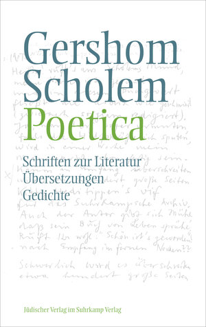 Buchcover Poetica | Gershom Scholem | EAN 9783633760053 | ISBN 3-633-76005-9 | ISBN 978-3-633-76005-3