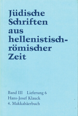 Buchcover 4. Makkabäerbuch | Hans-Josef Klauck | EAN 9783641248062 | ISBN 3-641-24806-X | ISBN 978-3-641-24806-2