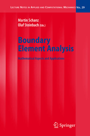 Buchcover Boundary Element Analysis | EAN 9783642079993 | ISBN 3-642-07999-7 | ISBN 978-3-642-07999-3
