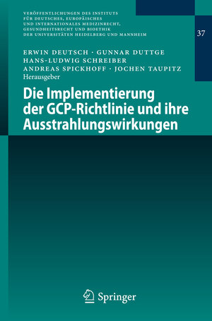 Buchcover Die Implementierung der GCP-Richtlinie und ihre Ausstrahlungswirkungen  | EAN 9783642131776 | ISBN 3-642-13177-8 | ISBN 978-3-642-13177-6