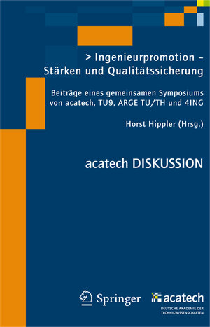 Buchcover Ingenieurpromotion - Stärken und Qualitätssicherung | EAN 9783642236617 | ISBN 3-642-23661-8 | ISBN 978-3-642-23661-7