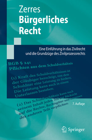 Buchcover Bürgerliches Recht | Thomas Zerres | EAN 9783642359781 | ISBN 3-642-35978-7 | ISBN 978-3-642-35978-1