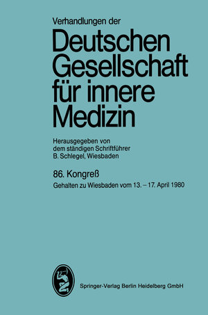 Buchcover 86. Kongreß | Professor Dr. Bernhard Schlegel | EAN 9783642470912 | ISBN 3-642-47091-2 | ISBN 978-3-642-47091-2