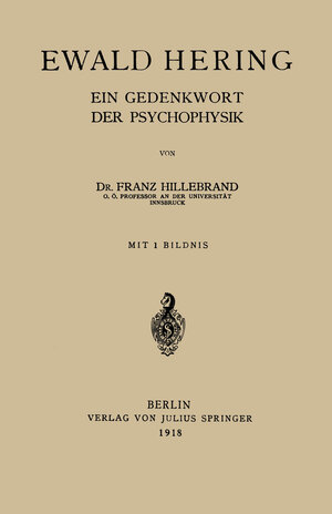 Buchcover Ewald Hering | Franz Hillebrand | EAN 9783642471926 | ISBN 3-642-47192-7 | ISBN 978-3-642-47192-6