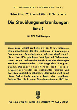 Buchcover Die Staublungenerkrankungen Band II  | EAN 9783642476976 | ISBN 3-642-47697-X | ISBN 978-3-642-47697-6
