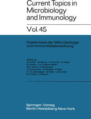 Buchcover Current Topics in Microbiology and Immunology | W. Arber | EAN 9783642501098 | ISBN 3-642-50109-5 | ISBN 978-3-642-50109-8