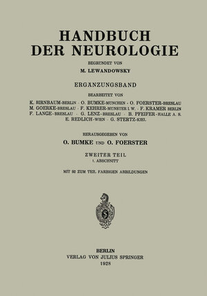 Buchcover Handbuch der Neurologie | K. Birnbaum | EAN 9783642507847 | ISBN 3-642-50784-0 | ISBN 978-3-642-50784-7