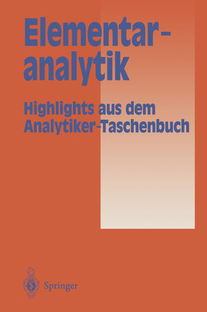 Buchcover Elementaranalytik  | EAN 9783642514975 | ISBN 3-642-51497-9 | ISBN 978-3-642-51497-5