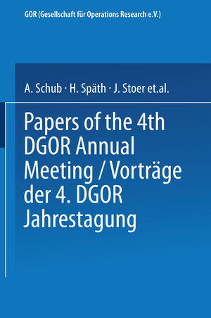Buchcover Vorträge der Jahrestagung 1974 DGOR Papers of the Annual Meeting  | EAN 9783642520747 | ISBN 3-642-52074-X | ISBN 978-3-642-52074-7