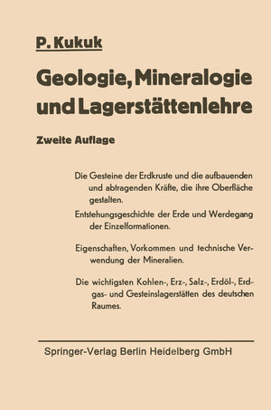 Buchcover Geologie, Mineralogie und Lagerstättenlehre | Paul Kukuk | EAN 9783642529658 | ISBN 3-642-52965-8 | ISBN 978-3-642-52965-8