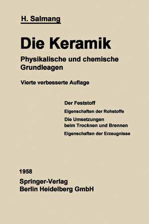 Buchcover Die physikalischen und chemischen Grundlagen der Keramik | Hermann Salmang | EAN 9783642532245 | ISBN 3-642-53224-1 | ISBN 978-3-642-53224-5