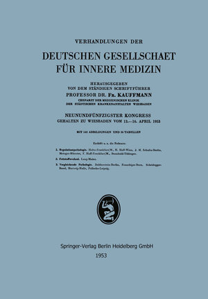 Buchcover Neunundfünfzigster Kongress | Professor Dr. Fr. Kauffmann | EAN 9783642538230 | ISBN 3-642-53823-1 | ISBN 978-3-642-53823-0