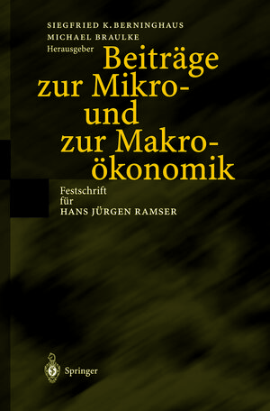 Buchcover Beiträge zur Mikro- und zur Makroökonomik  | EAN 9783642566066 | ISBN 3-642-56606-5 | ISBN 978-3-642-56606-6