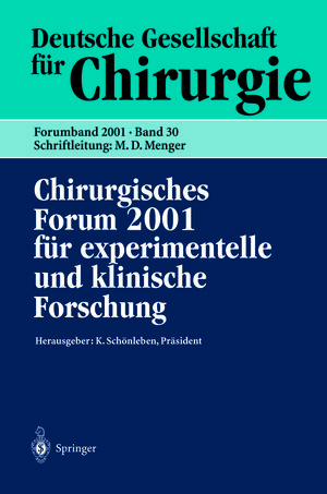 Buchcover Chirurgisches Forum 2001 für experimentelle und klinische Forschung  | EAN 9783642566981 | ISBN 3-642-56698-7 | ISBN 978-3-642-56698-1