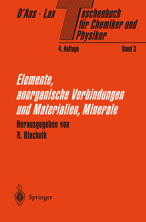 Buchcover Taschenbuch für Chemiker und Physiker  | EAN 9783642588426 | ISBN 3-642-58842-5 | ISBN 978-3-642-58842-6