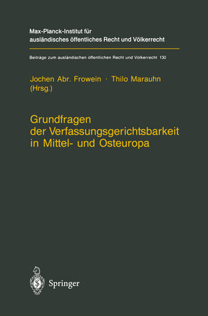 Buchcover Grundfragen der Verfassungsgerichtsbarkeit in Mittel- und Osteuropa  | EAN 9783642637360 | ISBN 3-642-63736-1 | ISBN 978-3-642-63736-0