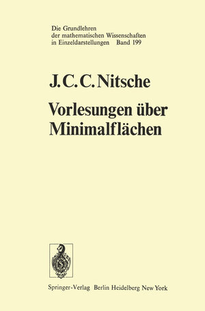 Buchcover Vorlesungen über Minimalflächen | J.C.C. Nitsche | EAN 9783642656200 | ISBN 3-642-65620-X | ISBN 978-3-642-65620-0