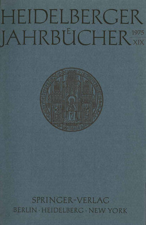 Buchcover Heidelberger Jahrbücher | H. Schipperges | EAN 9783642661754 | ISBN 3-642-66175-0 | ISBN 978-3-642-66175-4