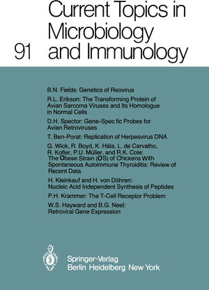 Buchcover Current Topics in Microbiology and Immunology | W. Henle | EAN 9783642680588 | ISBN 3-642-68058-5 | ISBN 978-3-642-68058-8