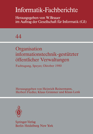 Buchcover Organisation informationstechnik-gestützter öffentlicher Verwaltungen  | EAN 9783642680847 | ISBN 3-642-68084-4 | ISBN 978-3-642-68084-7