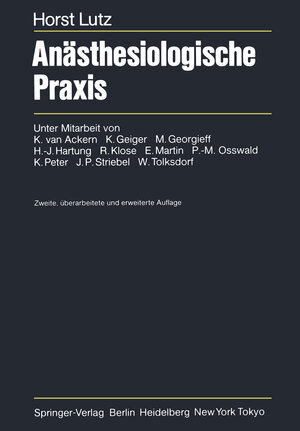 Buchcover Anästhesiologische Praxis | H. Lutz | EAN 9783642709753 | ISBN 3-642-70975-3 | ISBN 978-3-642-70975-3