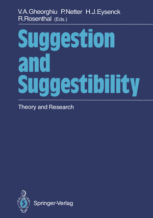 Buchcover Suggestion and Suggestibility  | EAN 9783642738753 | ISBN 3-642-73875-3 | ISBN 978-3-642-73875-3