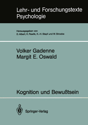 Buchcover Kognition und Bewußtsein | Volker Gadenne | EAN 9783642764813 | ISBN 3-642-76481-9 | ISBN 978-3-642-76481-3