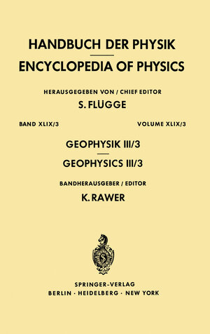 Buchcover Geophysics III/Geophysik III  | EAN 9783642806414 | ISBN 3-642-80641-4 | ISBN 978-3-642-80641-4