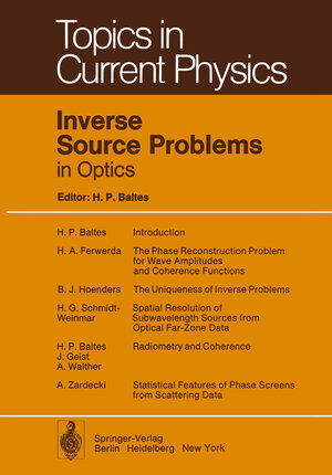 Buchcover Inverse Source Problems in Optics | EAN 9783642812743 | ISBN 3-642-81274-0 | ISBN 978-3-642-81274-3