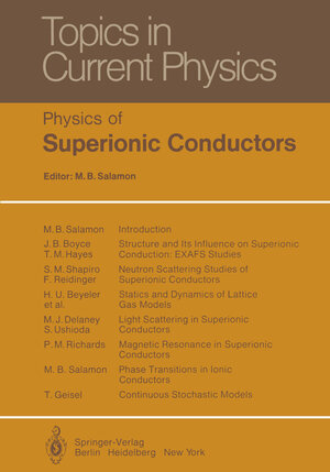 Buchcover Physics of Superionic Conductors | EAN 9783642813283 | ISBN 3-642-81328-3 | ISBN 978-3-642-81328-3