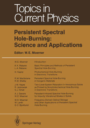 Buchcover Persistent Spectral Hole-Burning: Science and Applications  | EAN 9783642832901 | ISBN 3-642-83290-3 | ISBN 978-3-642-83290-1