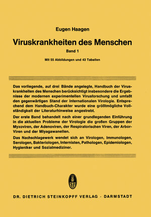 Buchcover Viruskrankheiten des Menschen | Eugen Haagen | EAN 9783642852800 | ISBN 3-642-85280-7 | ISBN 978-3-642-85280-0