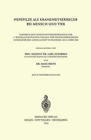 Buchcover Hefepilze als Krankheitserreger bei Mensch und Tier  | EAN 9783642869891 | ISBN 3-642-86989-0 | ISBN 978-3-642-86989-1