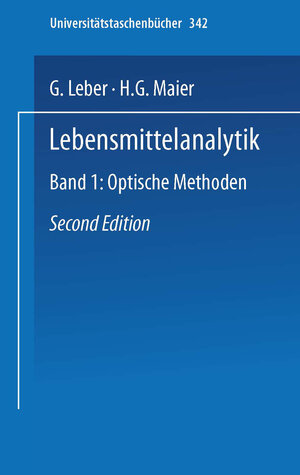 Buchcover Lebensmittelanalytik | H.G. Maier | EAN 9783642872839 | ISBN 3-642-87283-2 | ISBN 978-3-642-87283-9