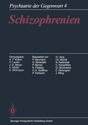 Buchcover Schizophrenien  | EAN 9783642879760 | ISBN 3-642-87976-4 | ISBN 978-3-642-87976-0