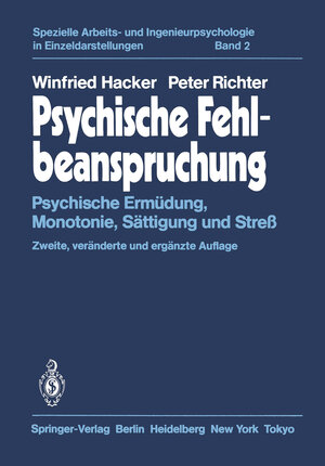 Buchcover Psychische Fehlbeanspruchung | Winfried Hacker | EAN 9783642879906 | ISBN 3-642-87990-X | ISBN 978-3-642-87990-6